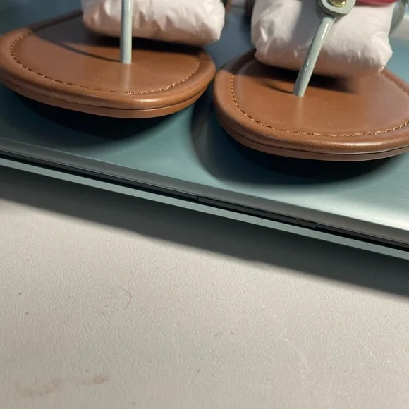 Tory Burch Red and Tan Sandals - Picture 3 of 5